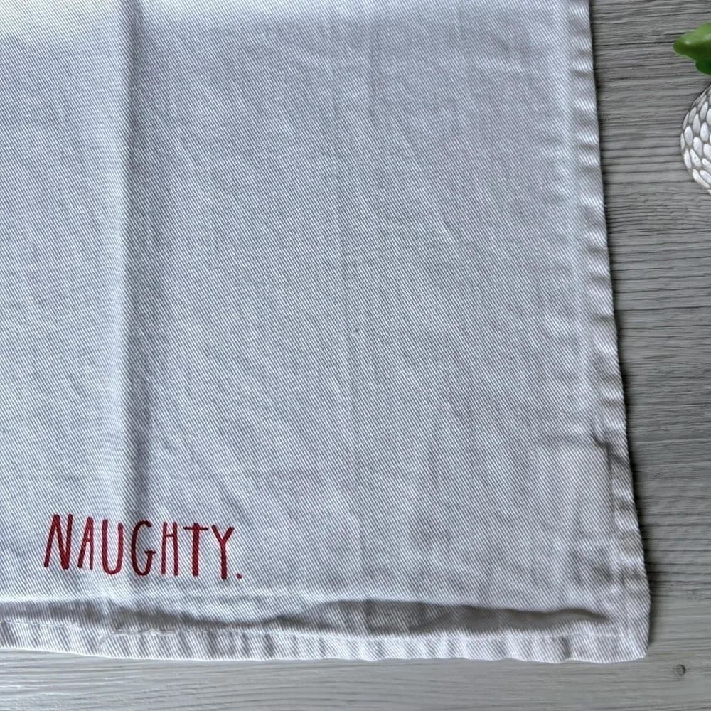 RAE DUNN naughty nice holiday cotton tea towels